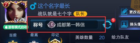 王者荣耀荣耀称号