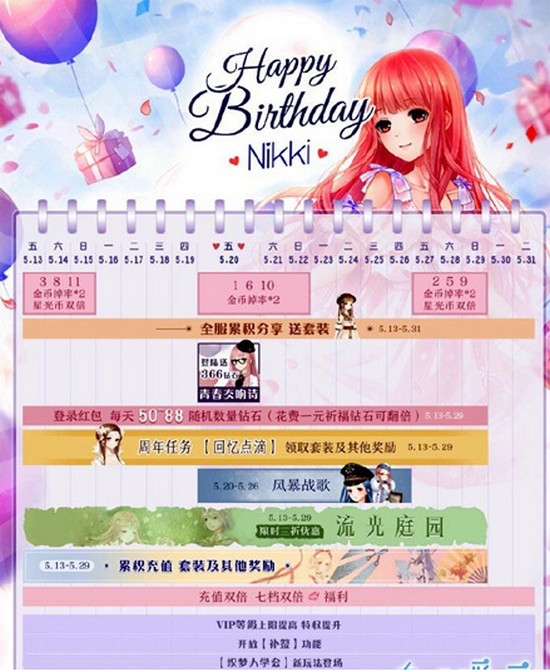 奇迹暖暖五周年活动